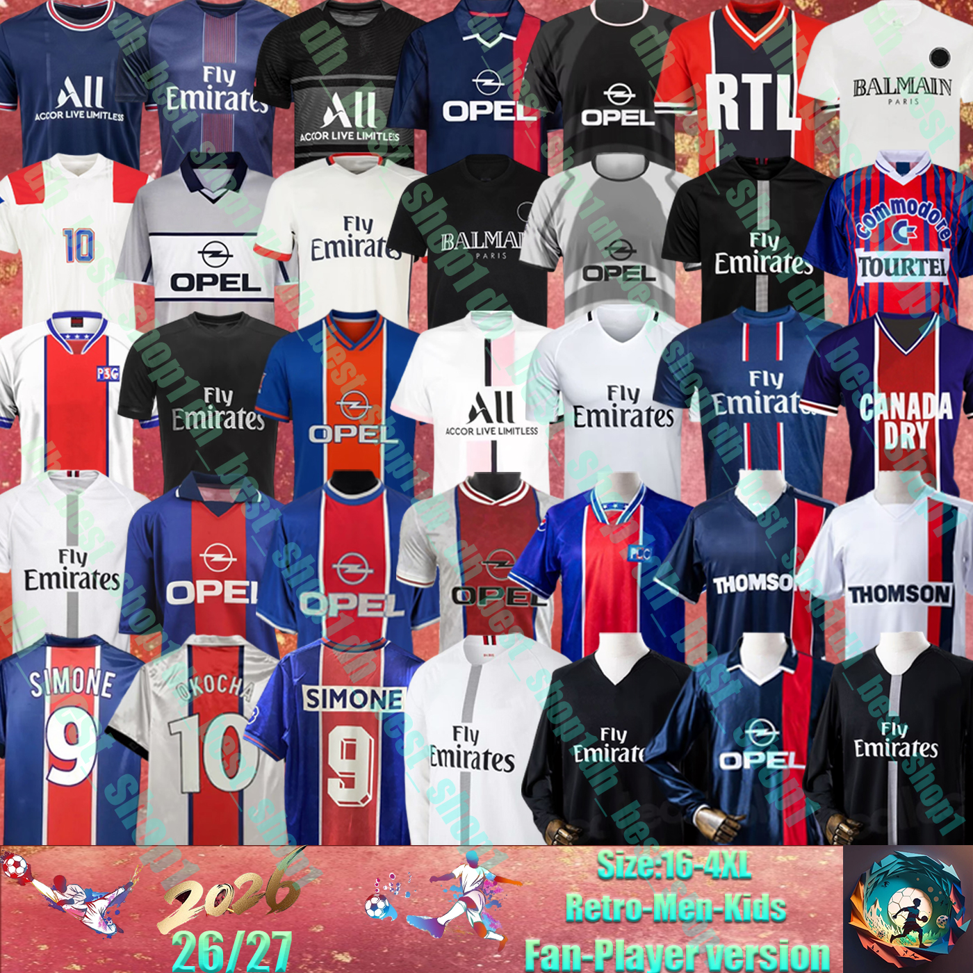 74 75 93 94 99 PARIS Retro Soccer Jerseys 12 13 15 16 17 18 20 21 22 PARIS classic Vintage kids football shirts 95 96 00 01 02 03 OKOCHA PAULETA WEAH CAVANI DI MARIA RONALDINHO