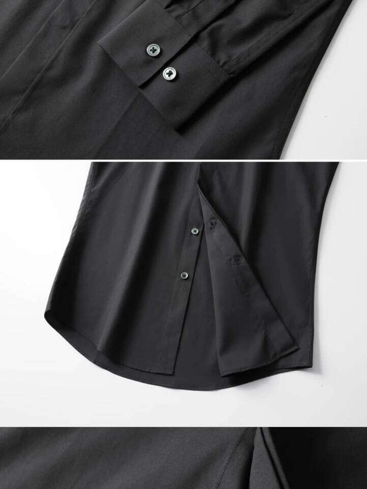 Handmade Beaded For Men Long Sleeve Business Social Dress Shirt High-Quality Cotton Casual Star Stage Performance Costume