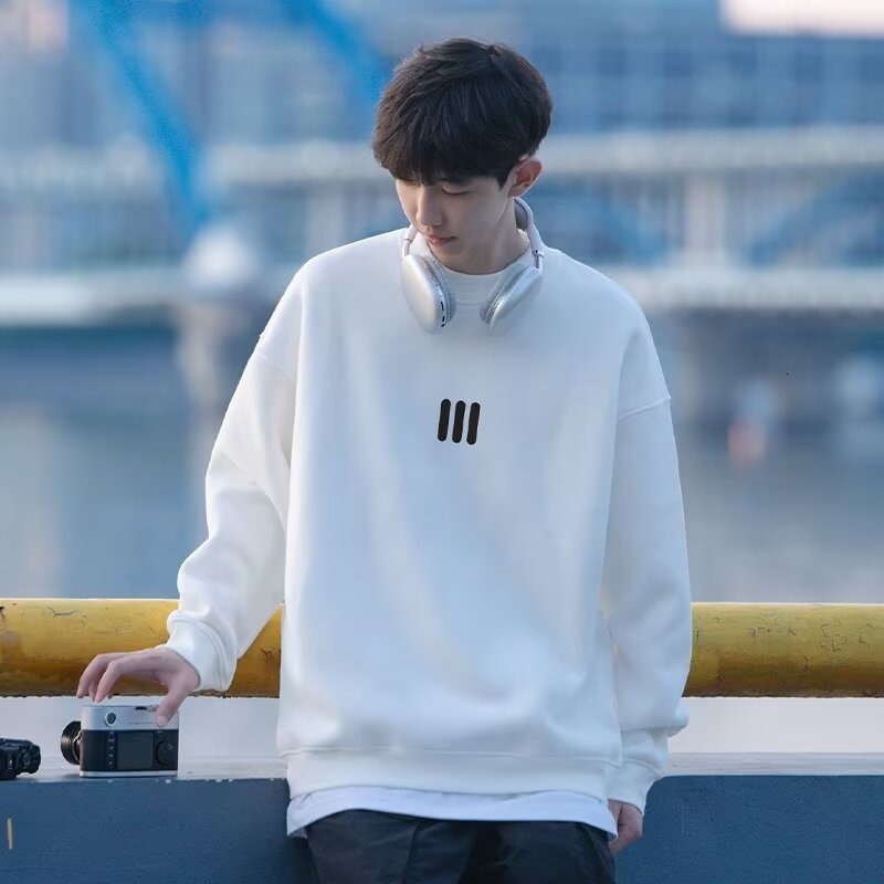 Trendy Brand Men's Sweatshirt New Autumn And Designer Hoodie Winter Fleece-lined Loose Casual Trendy Couple's Sports Crew Neck Top Jacket