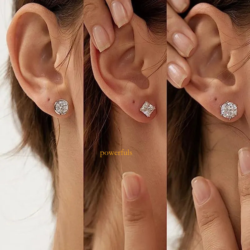 Geometric 6mm Zircon for Women's Fashion Versatile Single Diamond Earrings Wholesale