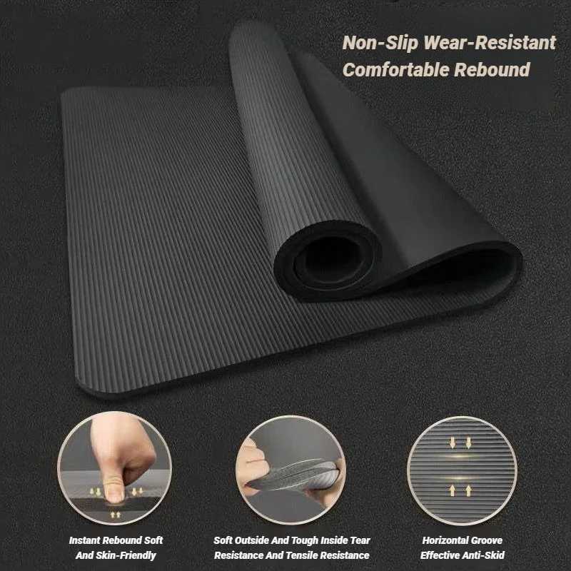 Two-Piece Set High Quality Extra Sport Thick Nbr Non-Slip Yoga Mats For Fitness Pilates Gym Home Tasteless Spor Universal Men M260312