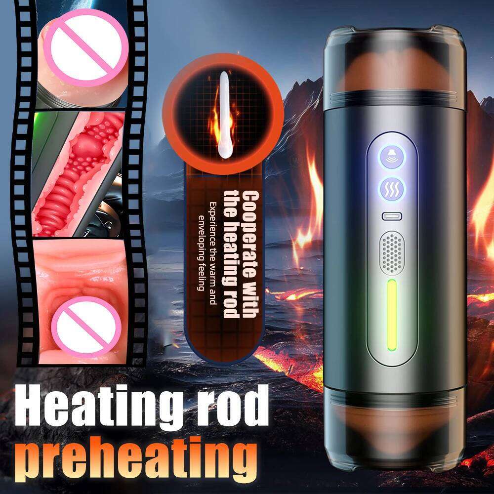 Automatic Male Masturbator Blowjob Vaginal Penetration Intelligent Heating Sexy Voice Oral Clamping Vibrator Sex Toy For Men Z260311
