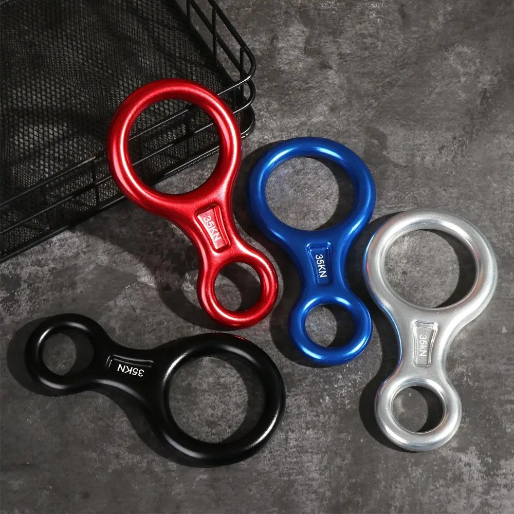 Rock Climbing Descender 35KN Figure 8 Word Rope Ring Downhill Eight Gear Device Equipment 260228