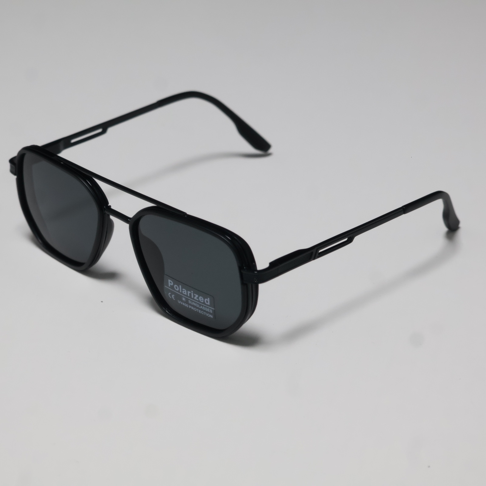 2026 New Fashion Square Frame Polarized Punk Style Retro Double-Beam Sun Protection Sunglasses for Men,