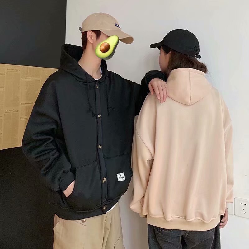 New Autumn And Winter And Couple's Jacket Designer Hoodie Ins Harajuku Style Loose And Cute Cardigan With Buttons Hooded Long-sleeve Sweatshirt