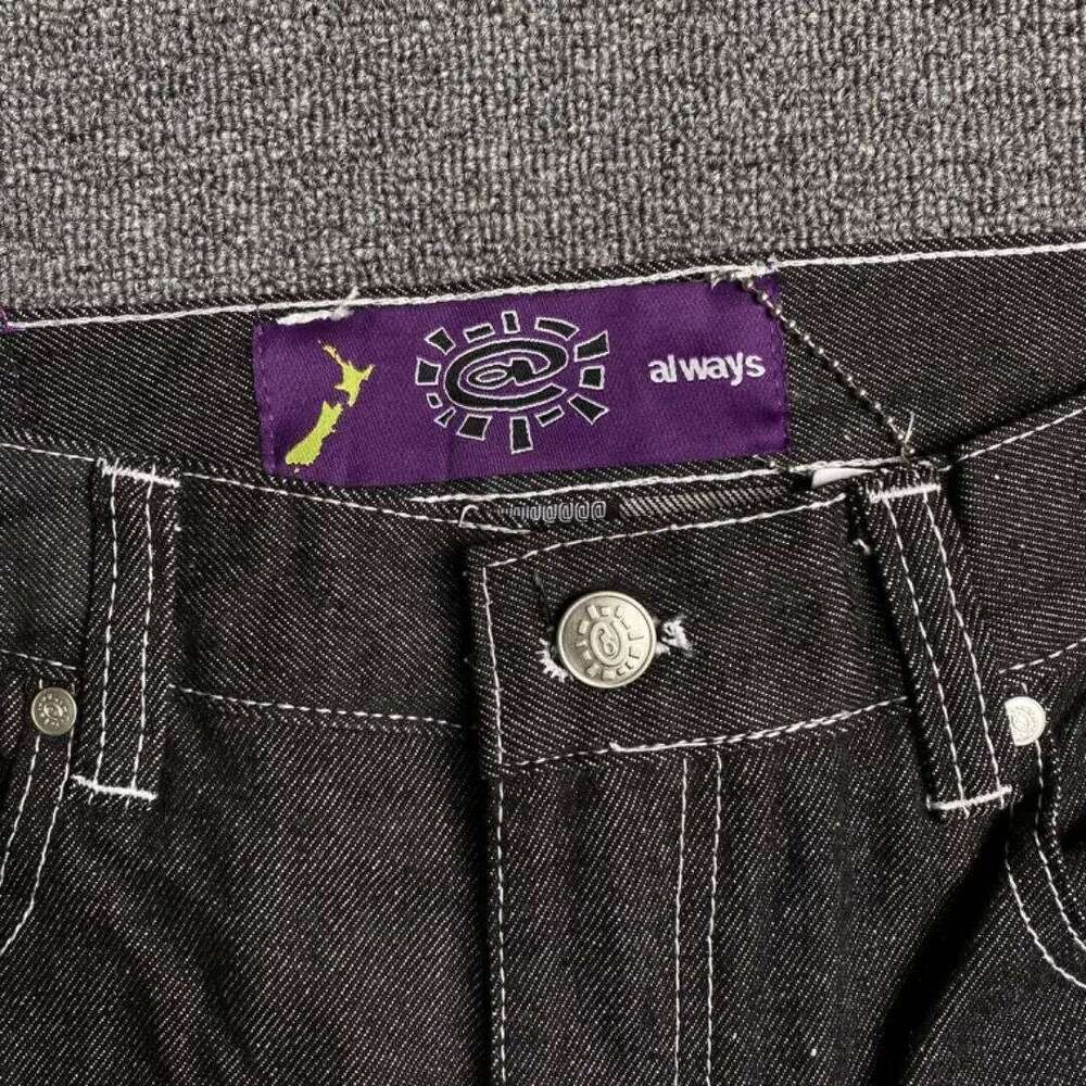 New Always High quality Printed Embroidery Straight Black Pants Jeans Trend Street Wear AlwaysJeans Men 26Y0312