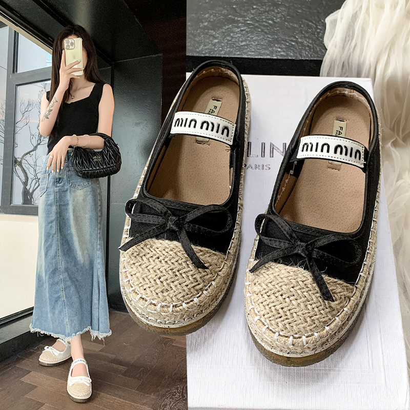 2026 women's slippers flat shoes fashionable, versatile, casual, comfortable walking sandals summer new bow decoration Mary Jane women's sho