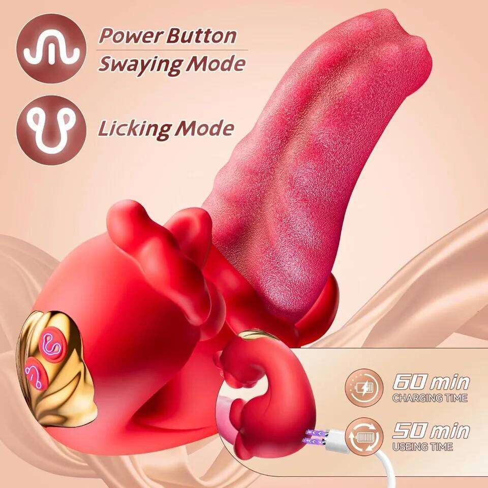 Adult Sex Toys for Women 4in1 Vibrator with Tongue Thrusting Dildos G Spot Dildo 10 Clitoral Licking Modes Female Masturbation Z260312