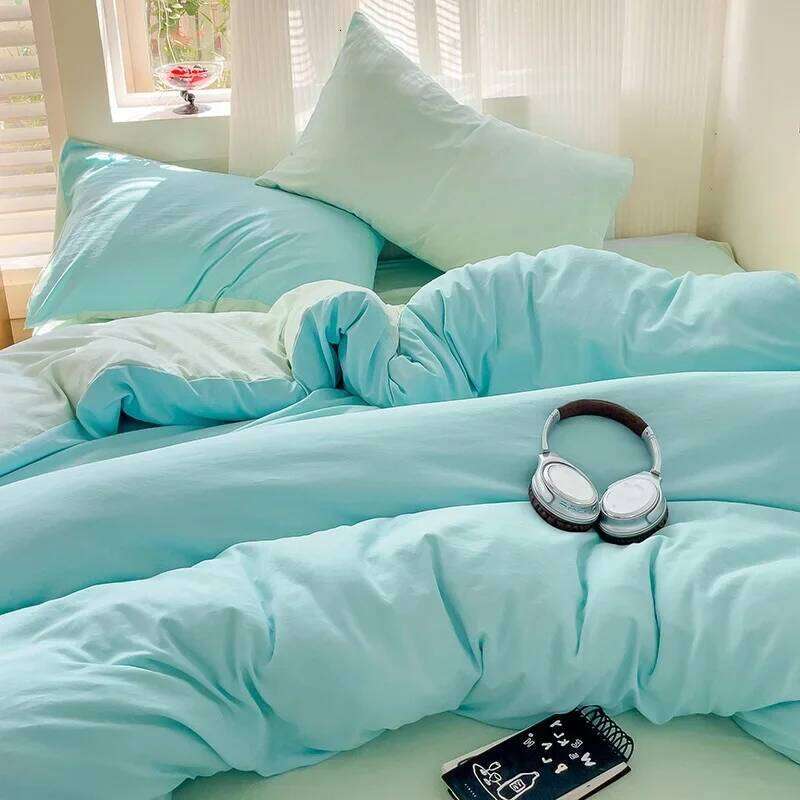 Bed Linen Cotton Bedding Set with Sheet Duvet Cover Pillowcase Single Couple Bedsheet King Queen Double Twin Size H260312