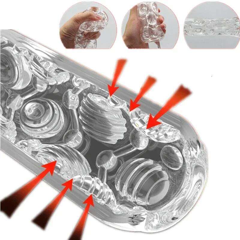 Male Masturbator Soft Pussy Sex Toys Transparent Vagina Adults Endurance Exercise Adult supplies Vacuum Pocket Cup for Men Z260311