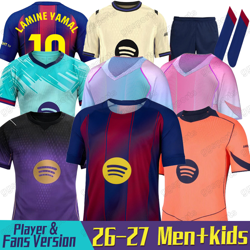 25 26 27 Soccer Jerseys LAMINE YAMAL 10 RAPHINHA jersey 8 PEDRI 6 GAVI 9 LEWANDOWSKI R.Araujo F. DE JONG GAVI KOUNDE barcalona25 26 jersey football shirt mens kit kids 88