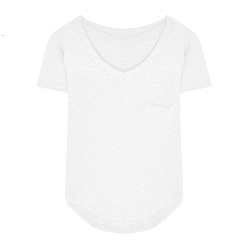 T-Shirt for Women 2025 Summer New V-Neck Design Sense Inner Layer Base Shirt Irregular Hot Girl Pure Desire Style Short Sleeve Top