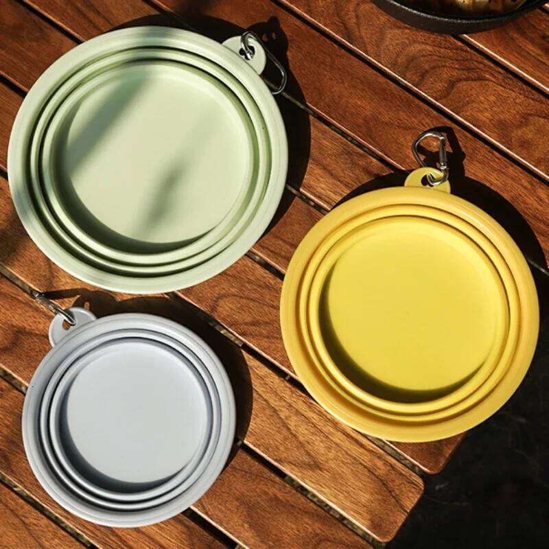 Feeders Folding Silicone Outdoor Travel Foldable Portable Cat Dog Food Water Container Feeding Tray Bowl Pet Supplies 26Y0312