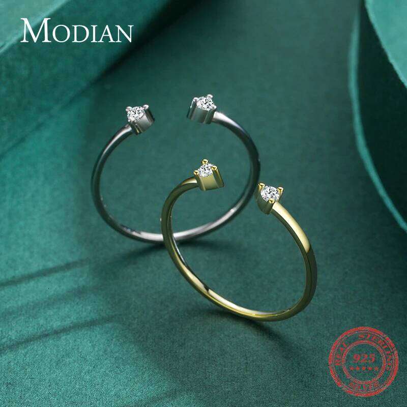 Modian 2022 New Real 925 Sterling Silver D Color Moissanite Finger Rings Trendy Adjustable Ring For Women Wedding Fine Jewelry H260312