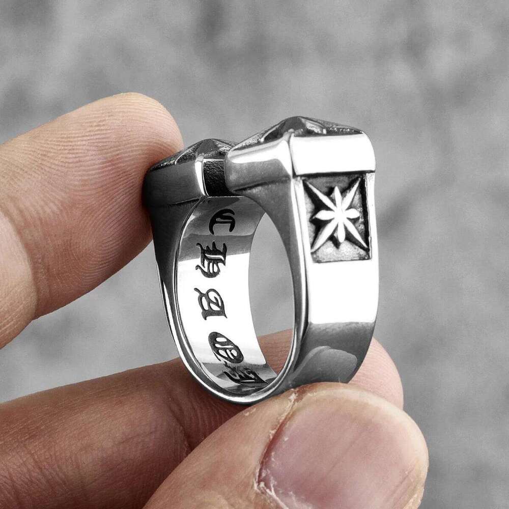 Vintage Gothic Flower Stainless Steel Mens Open Rings Punk Unique for Women Boyfriend Biker Jewelry Creativity Gift Wholesale H260312