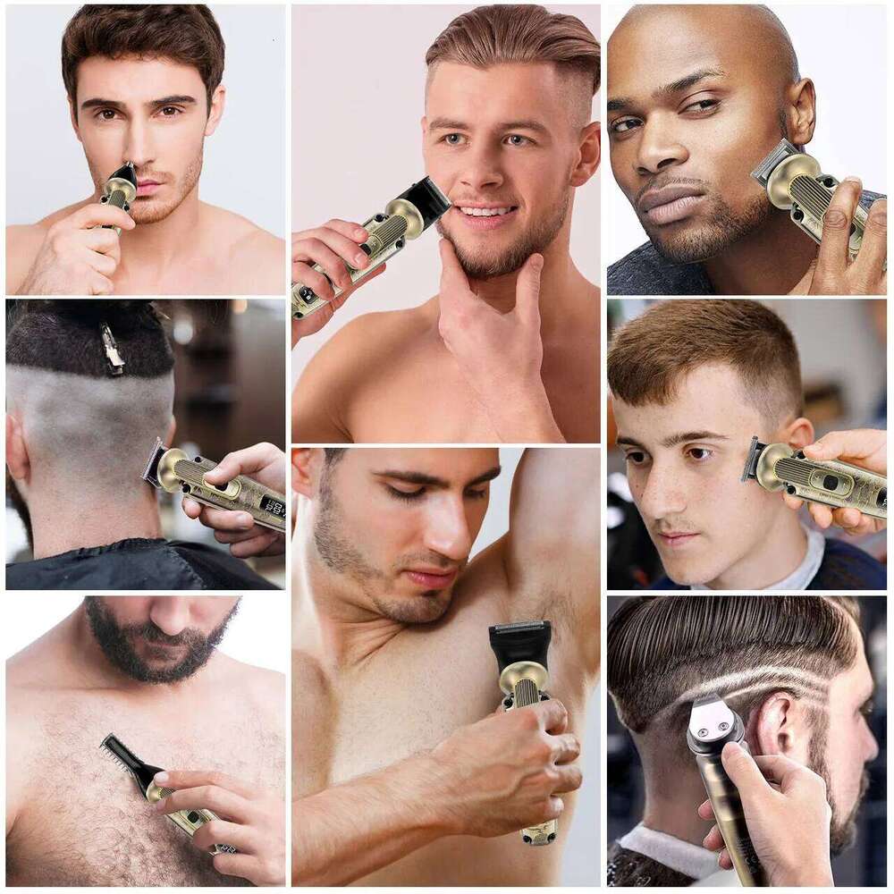 Hatteker Hair Trimmer Adjustable Facial & Body Man's Professional Electric Haircut Machine Rechargeable for Barber Shop C260312