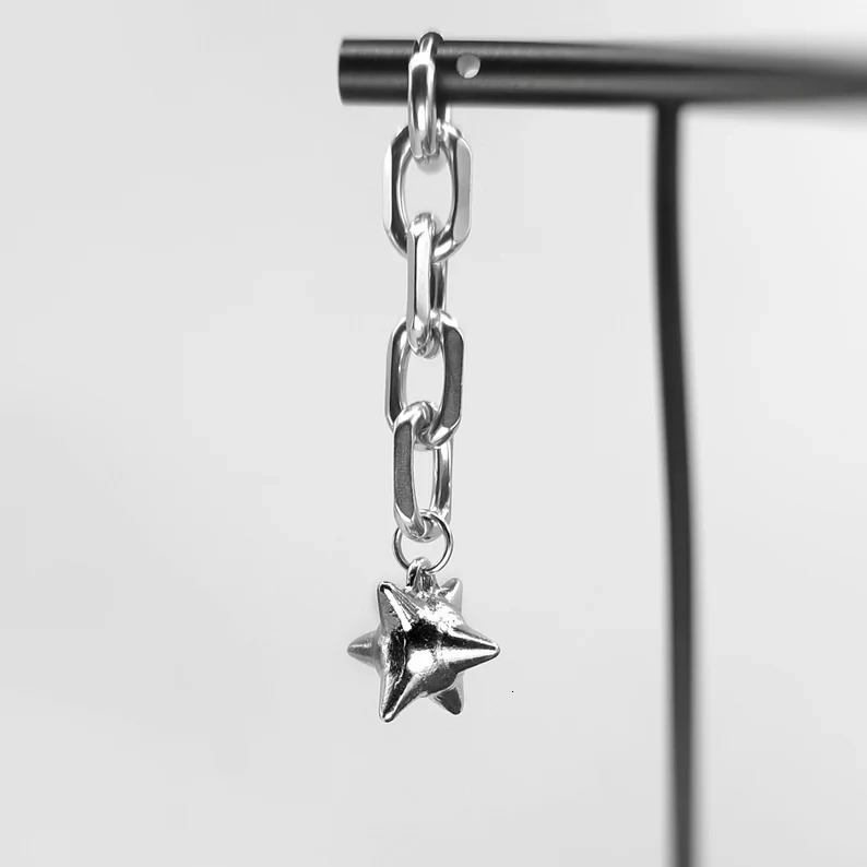 Dangle Spike Ball Flail Earring Dangly Gothic Chain Punk Statement Charm Alternative Earrings 260309