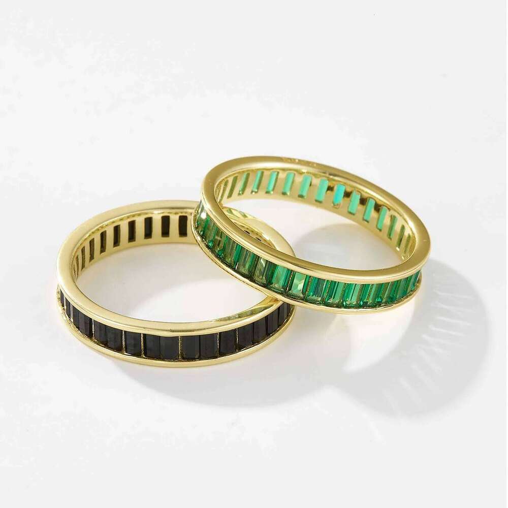 ANDYWEN 925 Sterling Silver Anillo Zircon Pave Rings Green Black Jewelry Gift Women Rock Punk Jewellry 2021 Round H260312