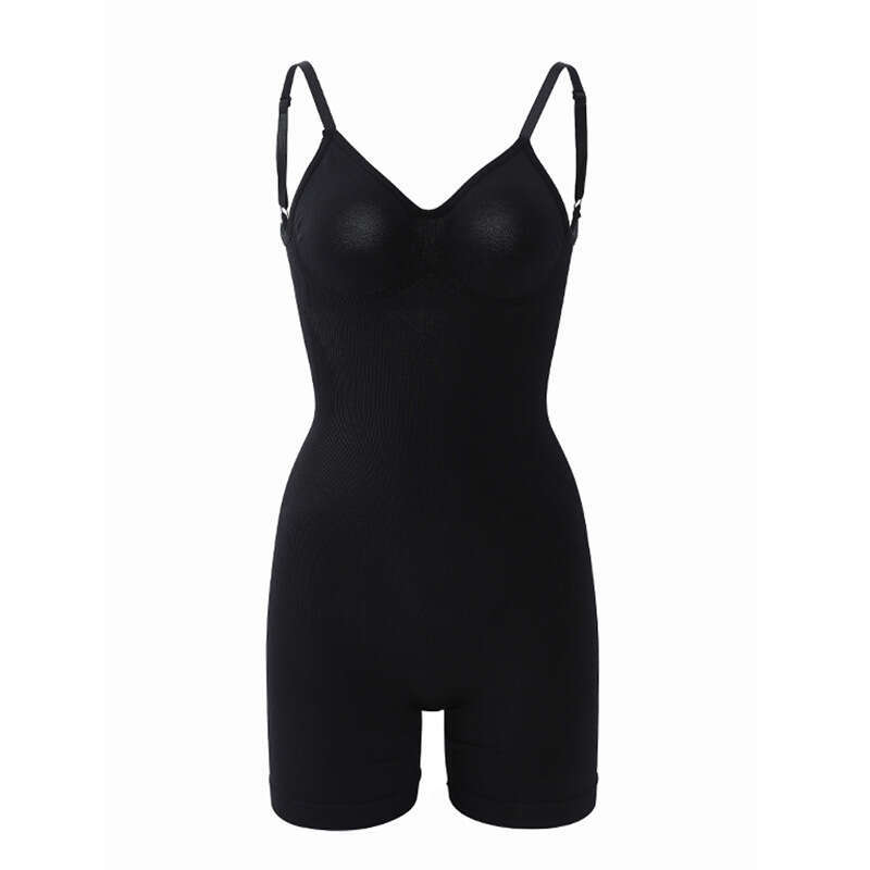 Women Shapewear Bodysuit High-Elasticity V-Neck Body Shaper with Deep Back Cut for Tummy Control and Butt Lifting