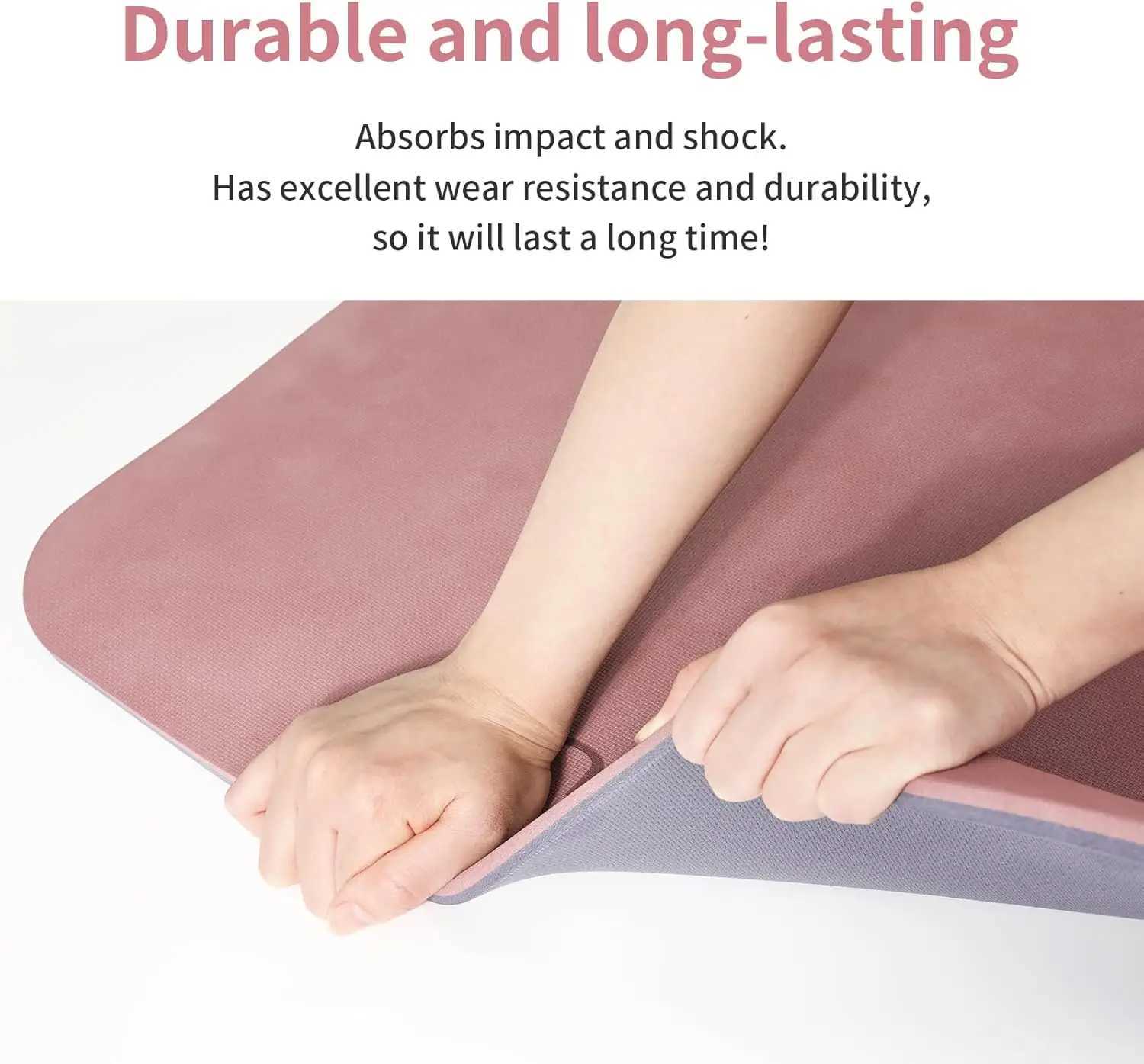 Non-Slip Anti-Tear Extra Thick 10mm Yoga Mat High Resiliency for Workout Yoga Pilates 72x24 inches with Strap M260312