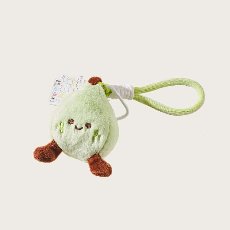 Super cute and smooth fruit pear plush pendant for student exams, bag charm, car keychain, green
