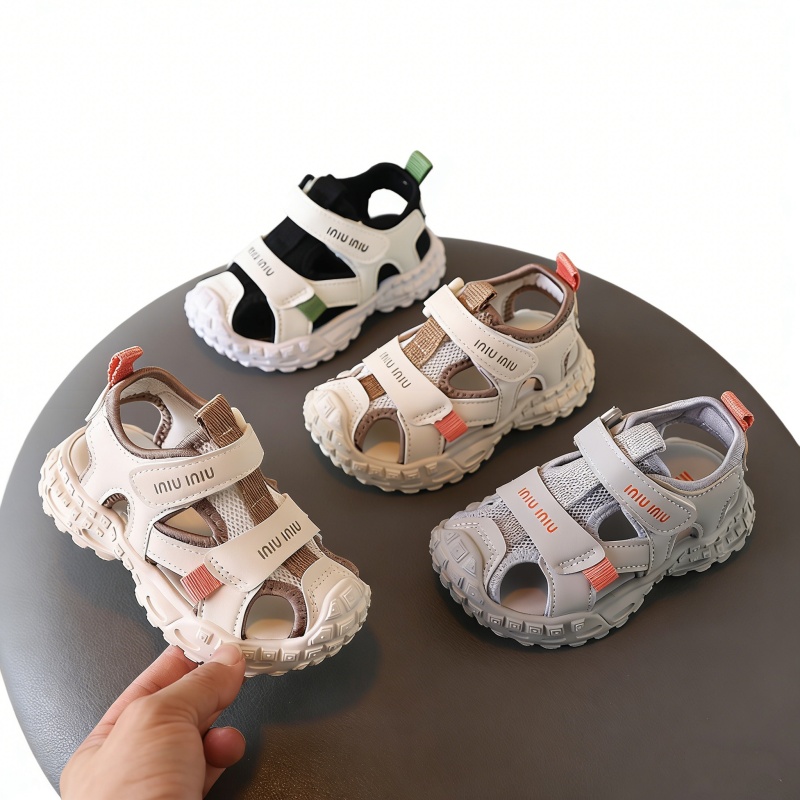 Kids Closed Toe Sport Sandals eco-friendly safety comfort lightweight Punta Cerrada Breathable Mesh Non-Slip Toddler Beach Shoes with Adjustable Strap