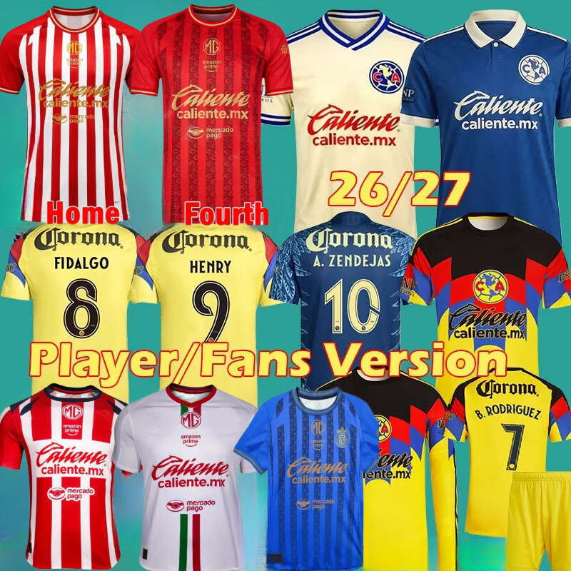 NEW 25 26 27 Liga MX Club America Soccer Jersey Tigres UANL R.MARTiNEZ GIOVANI Home Away 3rd Chivas Jersey 2025 2026 Football Men Kids Children's Set Fans Player