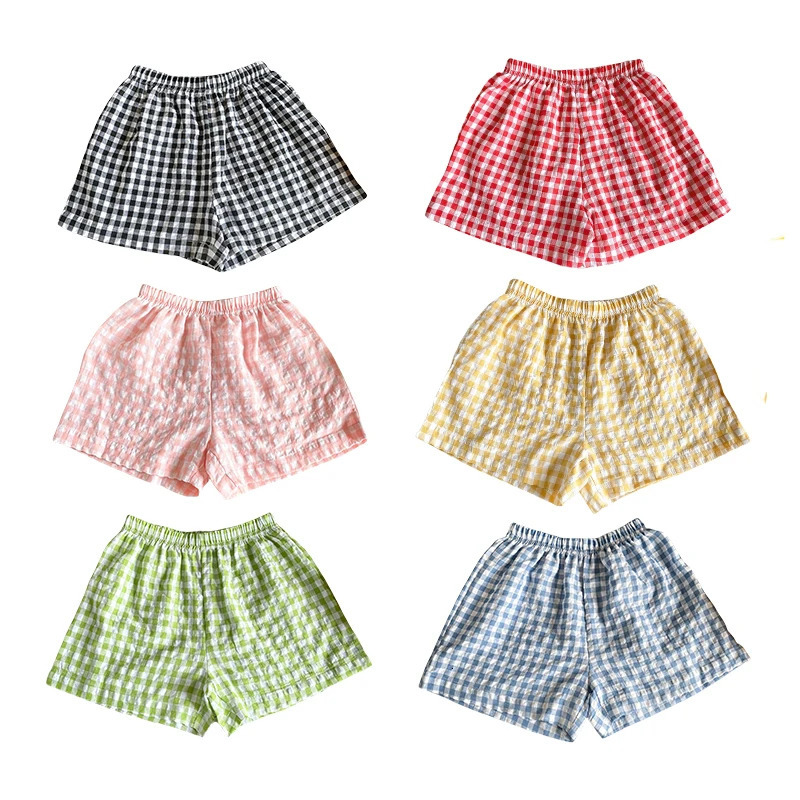 Stylish Korean Toddler Plaid Baby Girls Summer Shorts Breathable Comfortable Cool Boys Beach 260311