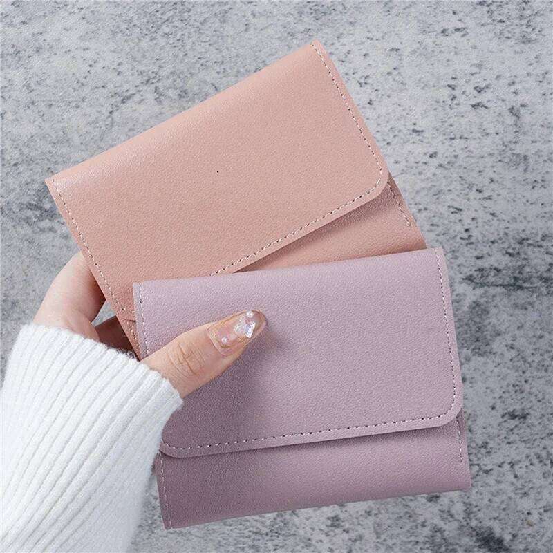 New Cute Wallets Small Hasp Girl Credit Card Holder PU Leather Coin Purse Female Wallet Short Purses for Women
