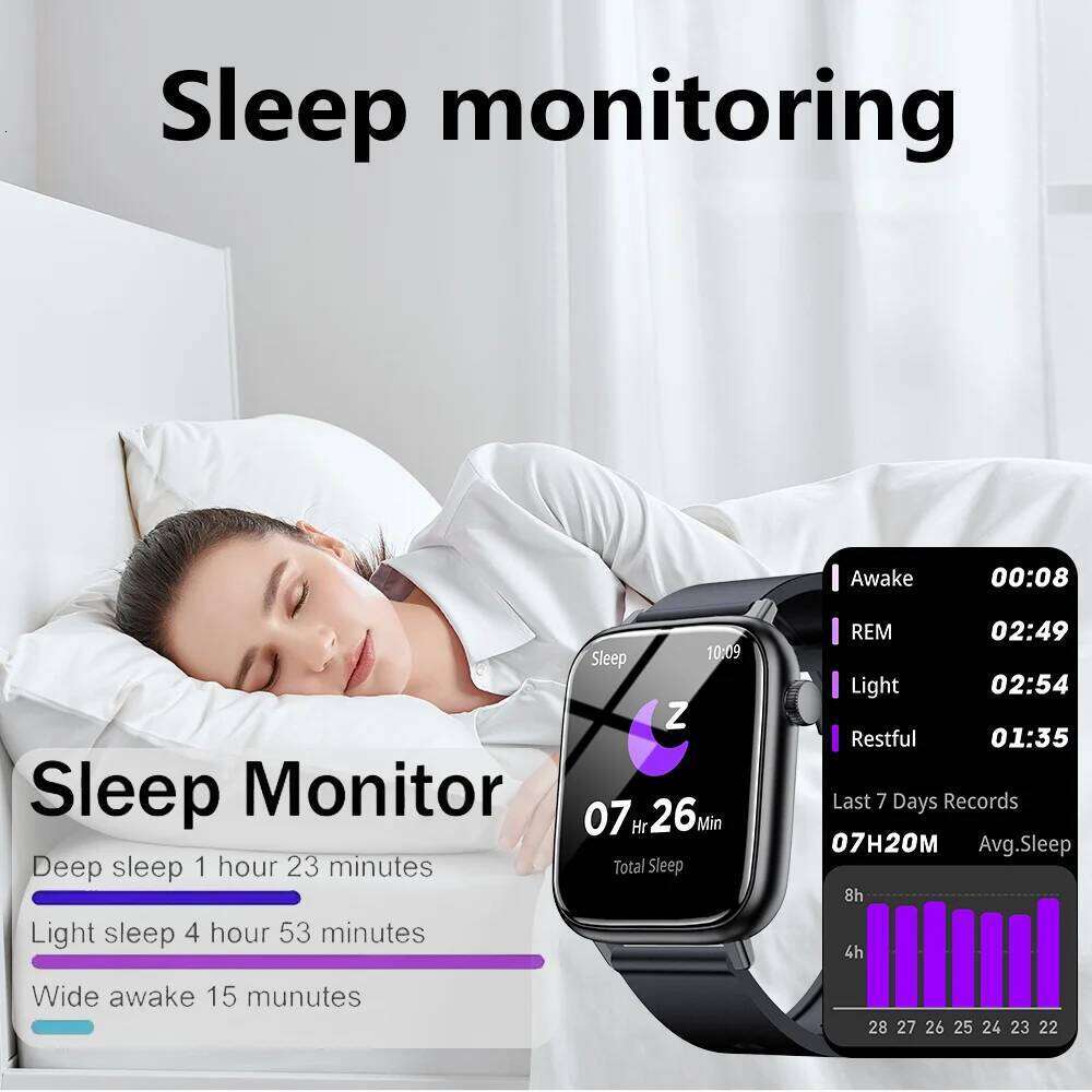 LAXASFIT Fashion Smartwatch Heart Rate Monitor Sports Health Sleep IP68 Waterproof Bluetooth Calling Men and Women Smart Watch