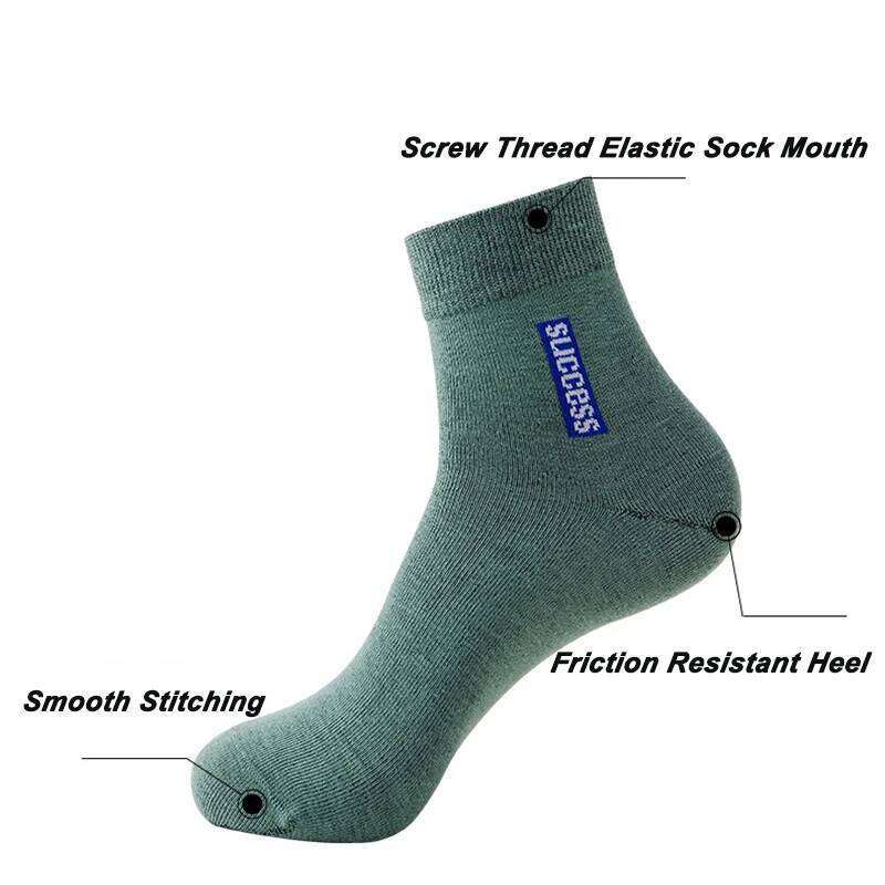 6 Pairs Bamboo Fiber Autumn Winter Men Cotton Sports Sock Breathable Deodorant Business Socks Plus Size 38-47 Z260312