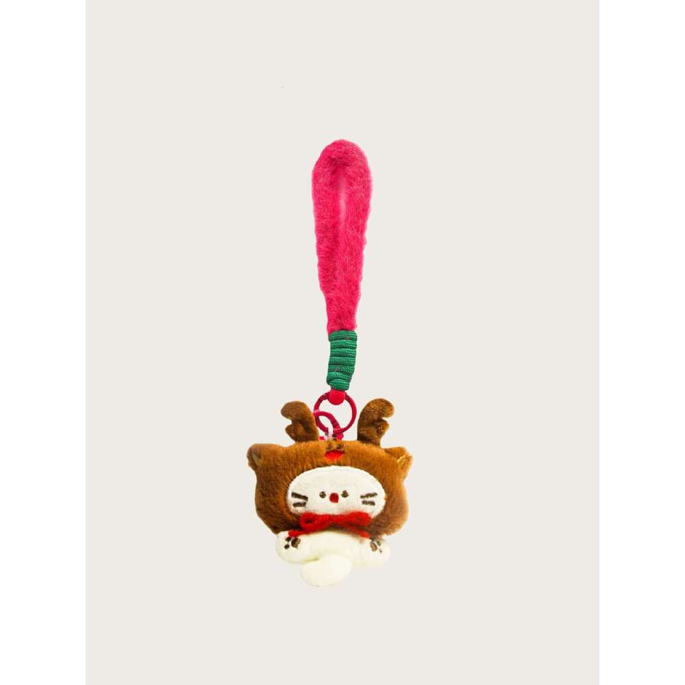Christmas tree kitten plush toy bag pendant keychain cross-border cute gingerbread man decoration for girls' bags