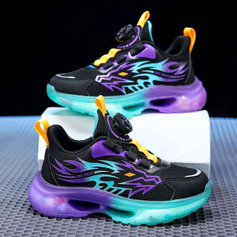 Children Sports Shoes New Fashion Patterned Mesh Non Slip Boys Running Walking Lightweight Casual Sneakers for Kids H260312