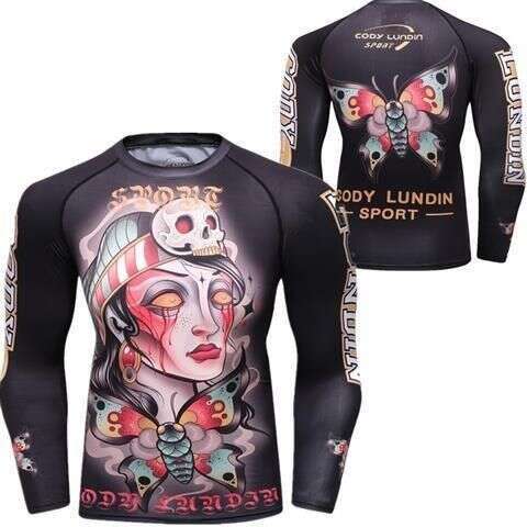 New personalized animal digital print quick-dry breathable sports slim-fit fitness long-sleeve T-shirt, fashionable and trendy