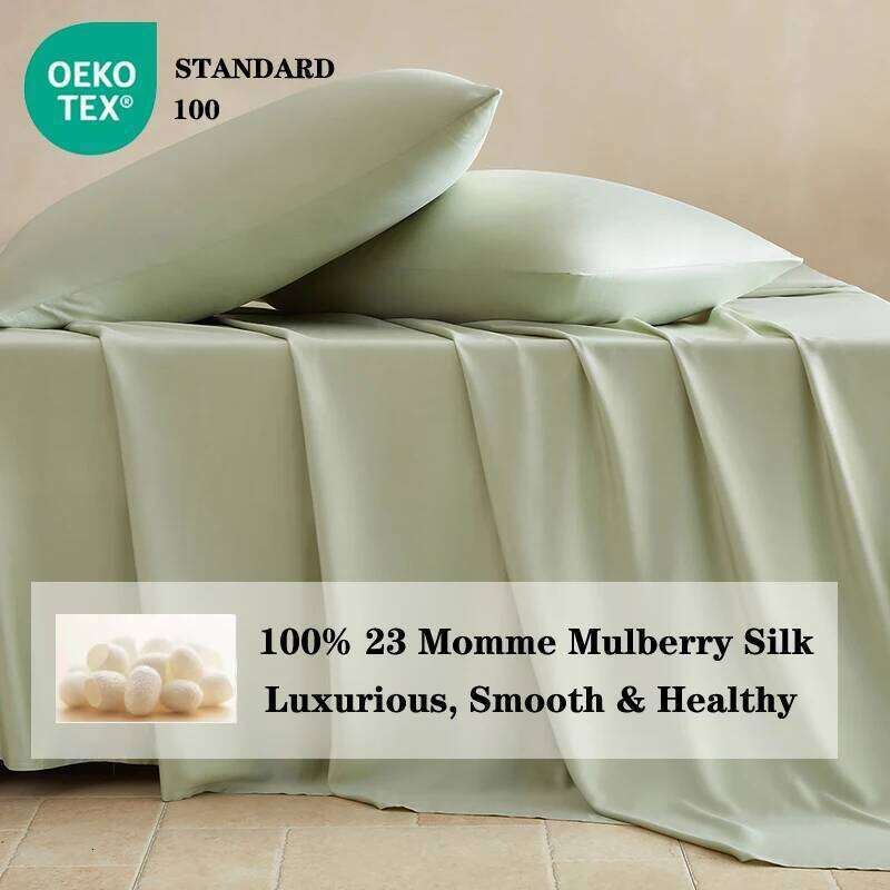 Mulberry Bedding Set with Duvet Cover Bedsheet Pillowcase 100% Silk Single Double King Queen Size Bed Sheet Sets H260312