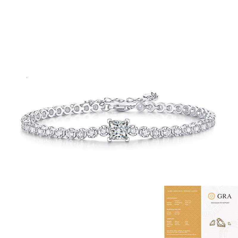 Sterling Sier 1ct Silicon Stone Tennis Chain Women's Bracelet