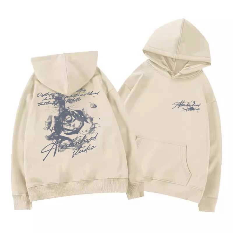 Rose Flower Men Women Hoodie Pullover Outdoor Street Casual Loose Sports Comfort Sporty Versatile Daily Winter Autumn Sweatshirt M260312