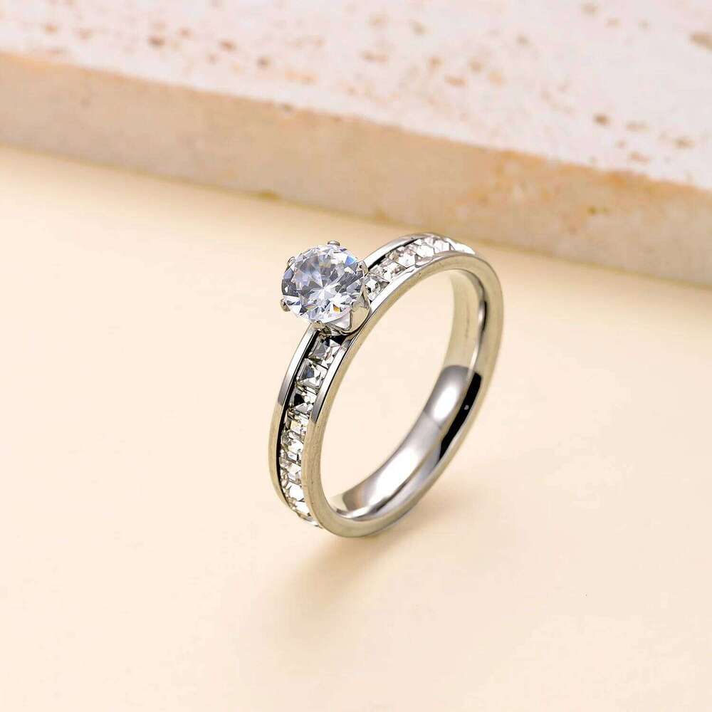 Zircon Stainless Steel Ring For Women Finger Fashion Jewelry Accessories Party Gift H260312