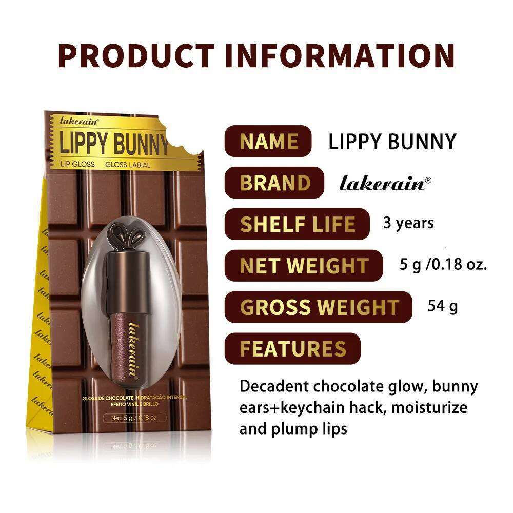Brazilian Rabbit Chocolate Color Moisturizing Glossy Shine Plumping Gloss Mirror Lip Glaze Makeup W260311
