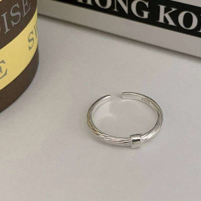 925 Sterling Silver Designer Jewelry Texture Simple Adjustable Rings For Women Stackable Accessories Prevent Allergy H260312