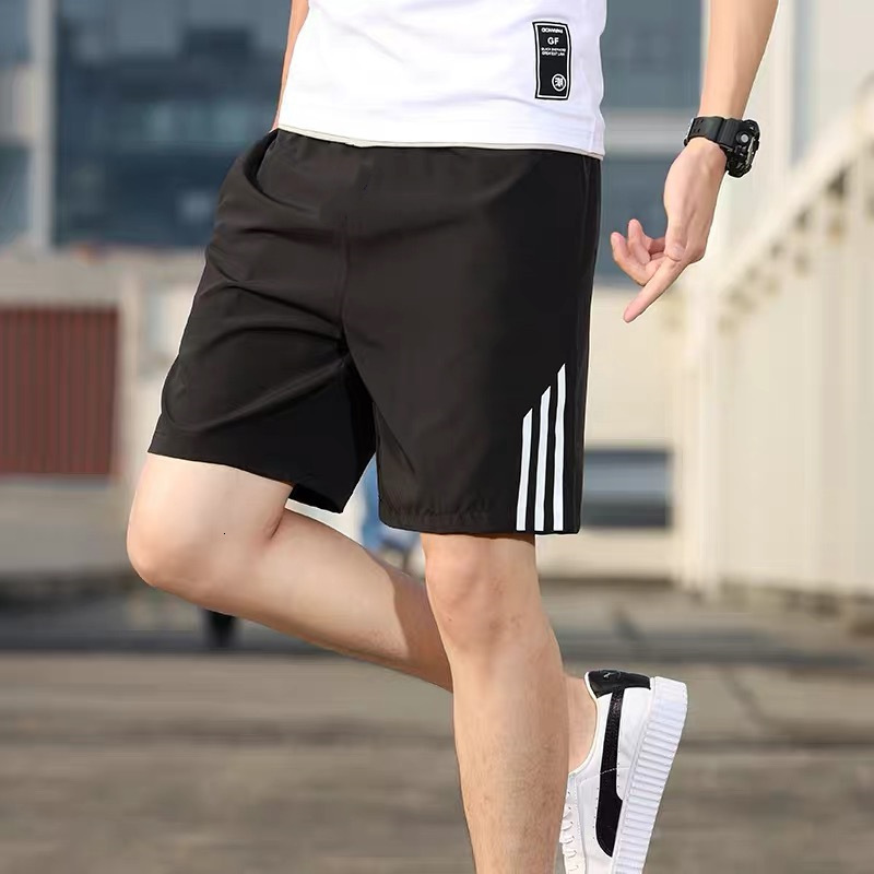 2026 New Designer Luxury Brand Summer Thin Three Stripe Shorts Men's Sports Shorts Quick Drying Elastic Fitness Shorts Casual Breathable Loose Pe