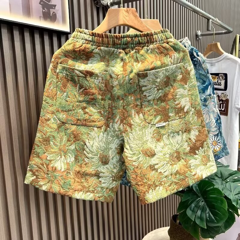2025 New Designer Luxury Brand Men's American Retro Shorts Summer Japanese Fashion Brand Beach Shorts Casual Outdoor Wide Leg Sports Shorts