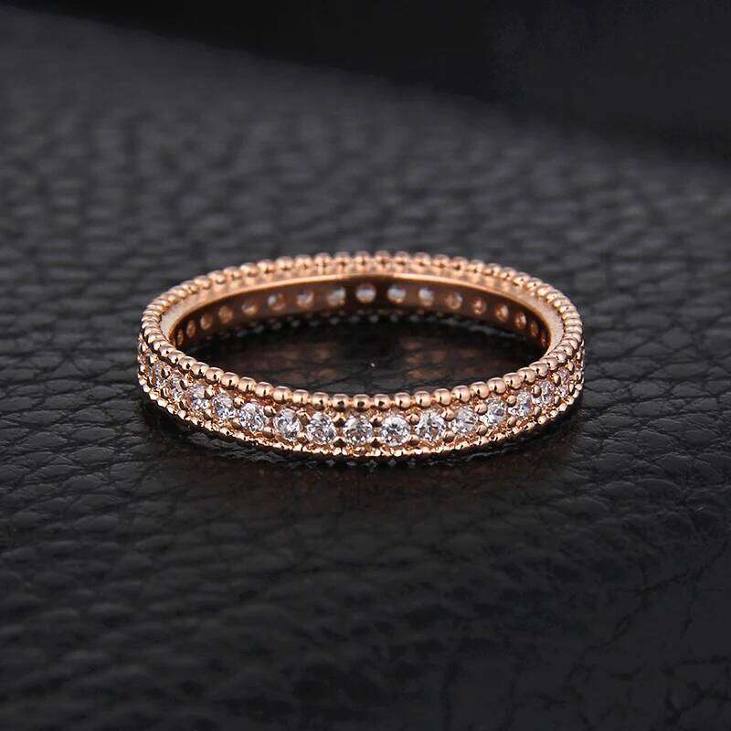 Full Crytal Ring Rose Gold color Simple Classic Wedding & Engagement Rings for Women Made With AAA CZ CC197 H260312