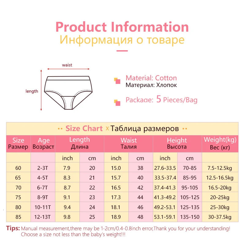 5PcsSet Children Underwear For Girls Cotton Soft Baby Girl Briefs Cute Cartoon Kids Triangle Underpants Exquisite Box Packaging 260311