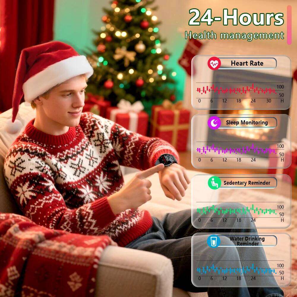 LAXASFIT 2025 New Smart Watch 1.52inch HD Full Touch Scree Bluetooth Dial Answer Smartwatch Men and Women Christmas Gifts