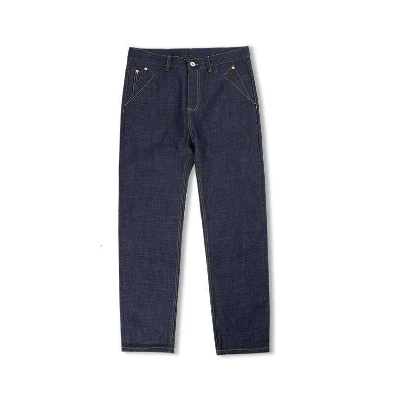 Maden Vintage 13.5OZ Selvedge Raw Jeans Cotton Straight Denim Pants Men's Heavyweight Blue Zip Fly with Pockets Trousers 26Y0312