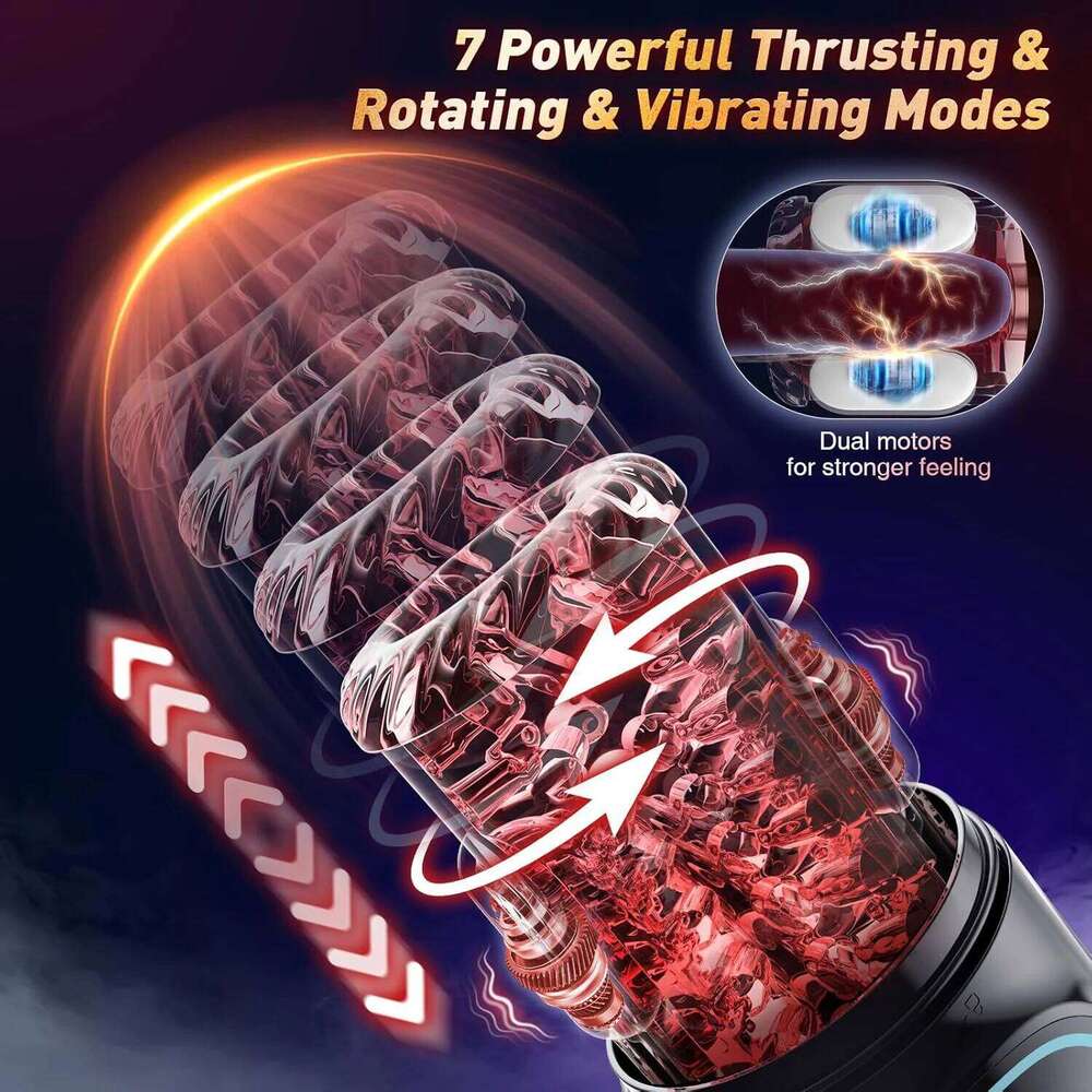 Male Automatic Masturbator Cup Penis Pump 7 Thrusting Rotating Vibrating Sucking Licking Modes Pussy Blowjob Sex Toys For Men Z260312