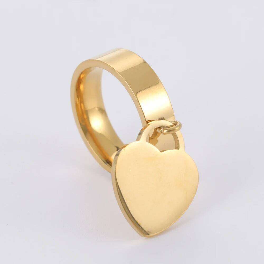 Cazador Fashion Stainless Steel Dangle Heart Pendant Rings for Women Girls Wedding Birthday Jewelry r Gifts 2024 Wholesale H260312