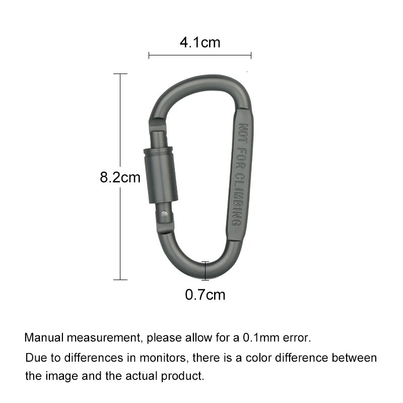 3pcs6pcs12ps Carabiner Set For Key Camping Survival EDC Outdoor Keychain Clip Alloy Aluminum Tactical Caribiner Hook Karabiner 260228