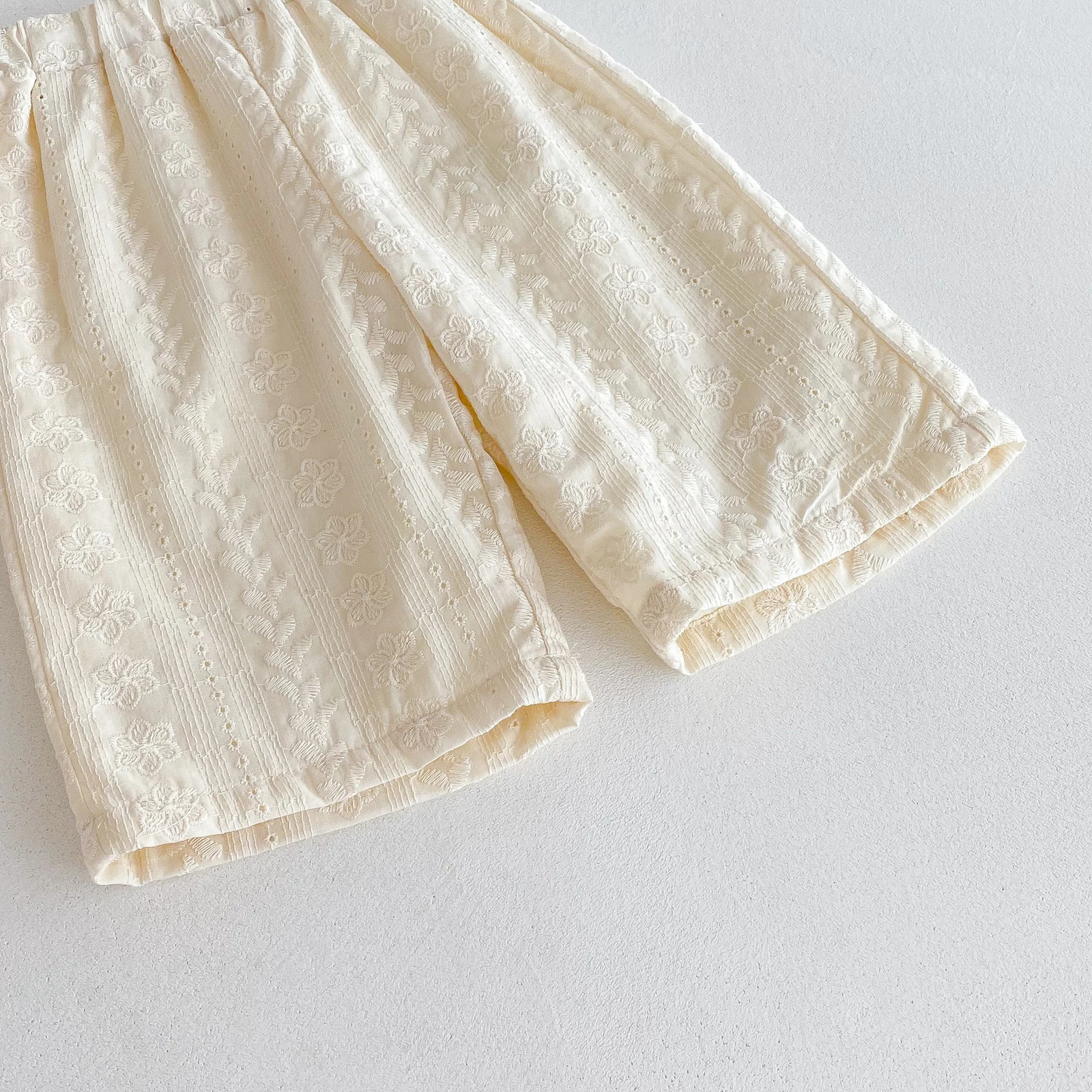 Baby girl lace collar top wideleg pants set autumn girls bow jacquard fabric twopiece 260311